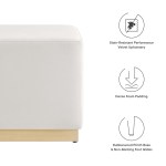 Tilden 17" Square Performance Velvet Upholstered Ottoman - Image 4