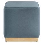 Tilden 17" Square Performance Velvet Upholstered Ottoman - Image 14