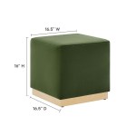 Tilden 17" Square Performance Velvet Upholstered Ottoman - Image 21