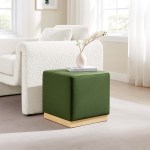 Tilden 17" Square Performance Velvet Upholstered Ottoman - Image 27