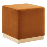 Tilden 17" Square Performance Velvet Upholstered Ottoman - Image 29