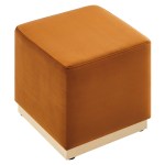 Tilden 17" Square Performance Velvet Upholstered Ottoman - Image 33