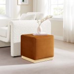 Tilden 17" Square Performance Velvet Upholstered Ottoman - Image 36