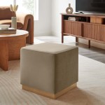 Tilden 17" Square Performance Velvet Upholstered Ottoman - Image 44