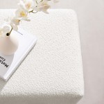 Tilden 17" Square Boucle Upholstered Ottoman - Image 8