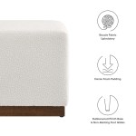 Tilden 17" Square Boucle Upholstered Ottoman - Image 3