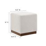 Tilden 17" Square Boucle Upholstered Ottoman - Image 4