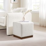 Tilden 17" Square Boucle Upholstered Ottoman - Image 10
