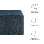 Callum Large 28" Square Woven Heathered Fabric Upholstered Ottoman - Image 3