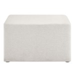 Callum Large 28" Square Woven Heathered Fabric Upholstered Ottoman - Image 14