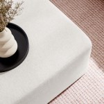 Callum Large 28" Square Woven Heathered Fabric Upholstered Ottoman - Image 17