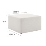 Callum Large 28" Square Woven Heathered Fabric Upholstered Ottoman - Image 13