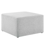Callum Large 28" Square Woven Heathered Fabric Upholstered Ottoman - Image 20