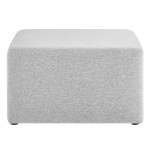 Callum Large 28" Square Woven Heathered Fabric Upholstered Ottoman - Image 23