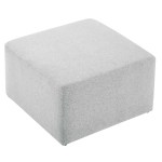 Callum Large 28" Square Woven Heathered Fabric Upholstered Ottoman - Image 24