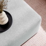 Callum Large 28" Square Woven Heathered Fabric Upholstered Ottoman - Image 28