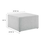 Callum Large 28" Square Woven Heathered Fabric Upholstered Ottoman - Image 22