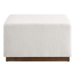 Tilden Large 28" Square Boucle Upholstered Ottoman - Image 5