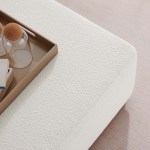 Tilden Large 28" Square Boucle Upholstered Ottoman - Image 8