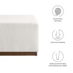 Tilden Large 28" Square Boucle Upholstered Ottoman - Image 4