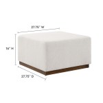 Tilden Large 28" Square Boucle Upholstered Ottoman - Image 3