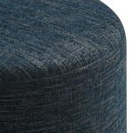 Callum Large 23" Round Woven Heathered Fabric Upholstered Ottoman - Image 6