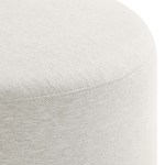 Callum Large 23" Round Woven Heathered Fabric Upholstered Ottoman - Image 14