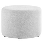 Callum Large 23" Round Woven Heathered Fabric Upholstered Ottoman - Image 18