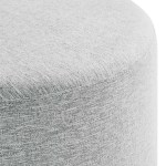 Callum Large 23" Round Woven Heathered Fabric Upholstered Ottoman - Image 22