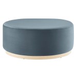 Tilden Large 38" Round Performance Velvet Upholstered Ottoman - Image 9