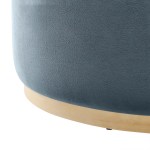 Tilden Large 38" Round Performance Velvet Upholstered Ottoman - Image 13