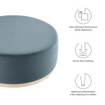 Tilden Large 38" Round Performance Velvet Upholstered Ottoman - Image 10