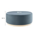 Tilden Large 38" Round Performance Velvet Upholstered Ottoman - Image 11
