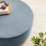 Tilden Large 38" Round Performance Velvet Upholstered Ottoman - Image 15