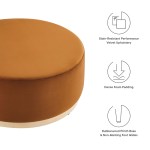 Tilden Large 38" Round Performance Velvet Upholstered Ottoman - Image 24