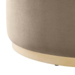 Tilden Large 38" Round Performance Velvet Upholstered Ottoman - Image 34