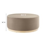 Tilden Large 38" Round Performance Velvet Upholstered Ottoman - Image 32