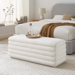Mezzo Boucle Upholstered Storage Bench - Image 10