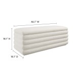 Mezzo Boucle Upholstered Storage Bench - Image 4