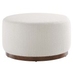 Tilden Large 29" Round Boucle Upholstered Ottoman