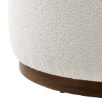 Tilden Large 29" Round Boucle Upholstered Ottoman - Image 6