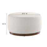 Tilden Large 29" Round Boucle Upholstered Ottoman - Image 4