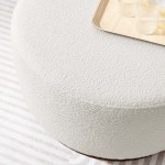 Tilden Large 29" Round Boucle Upholstered Ottoman - Image 8