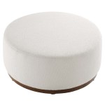 Tilden Large 38" Round Boucle Upholstered Upholstered Ottoman - Image 5