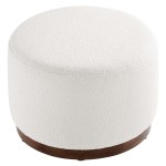 Tilden Large 23" Round Boucle Upholstered Upholstered Ottoman - Image 5