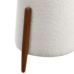 Riven Upholstered Boucle Fabric Ottoman - Image 7