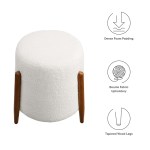 Riven Upholstered Boucle Fabric Ottoman - Image 3