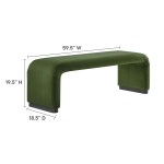 Koda Performance Velvet Waterfall Long Bench - Image 13