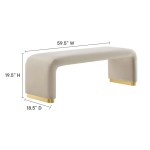 Koda Performance Velvet Waterfall Long Bench - Image 22
