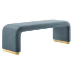 Koda Performance Velvet Waterfall Long Bench - Image 29